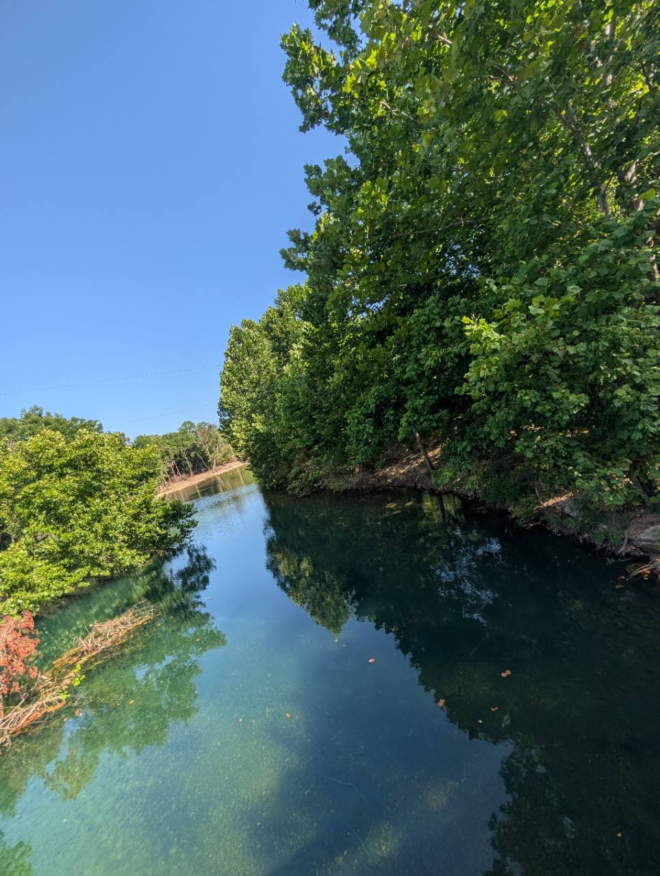 Clear protected creek cove at The Valley